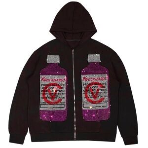 Rhinestone Oversized Print Hoodie XL - UNISEX… Has Pockets!! Like New!!